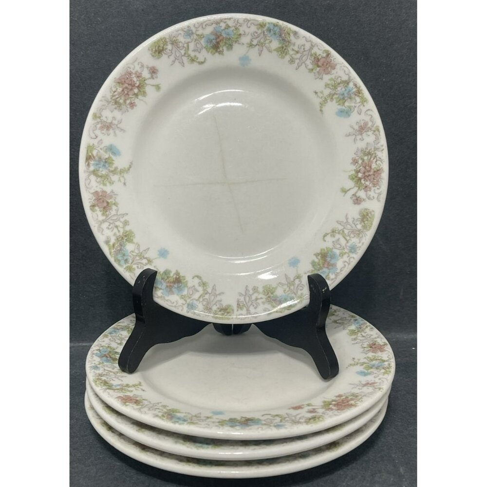 Scammell Lamberton Floral Hartford Transferware Plate 6.5 Inch Vintage Set Of 4